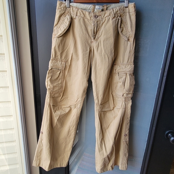 VINTAGE Ralph Lauren Pants Womens 6 Beige Tan Boot Flare Military Baker Hiking - Picture 1 of 10